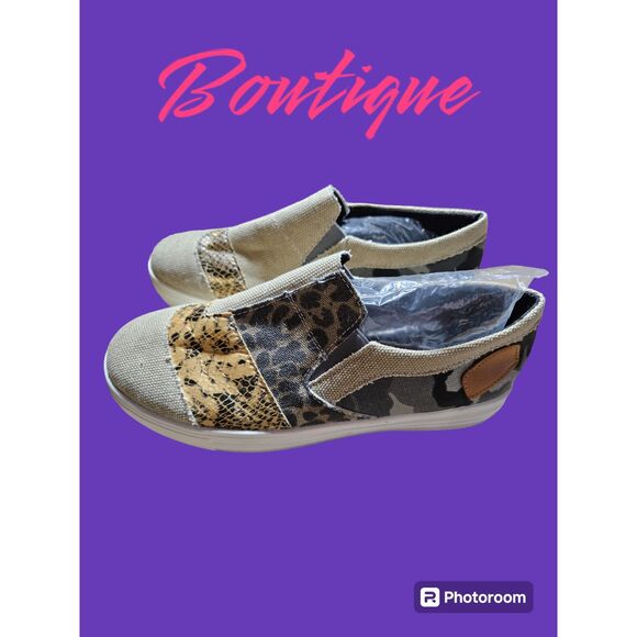 Boutique Brand Cheetah Camo‎ Slip On Size 9 - Picture 2 of 3